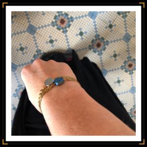 Bracelet Zauthentiques dore Bracelet argent bleu duoporte
