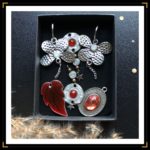bouclesmodulables argentees rouge rose terre papillon