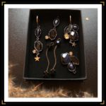 bouclesmodulables argentees Noir strass