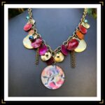 Collier coloré court en liberty upcyclé