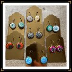 petites Dormeuses bronze fleurs colorées